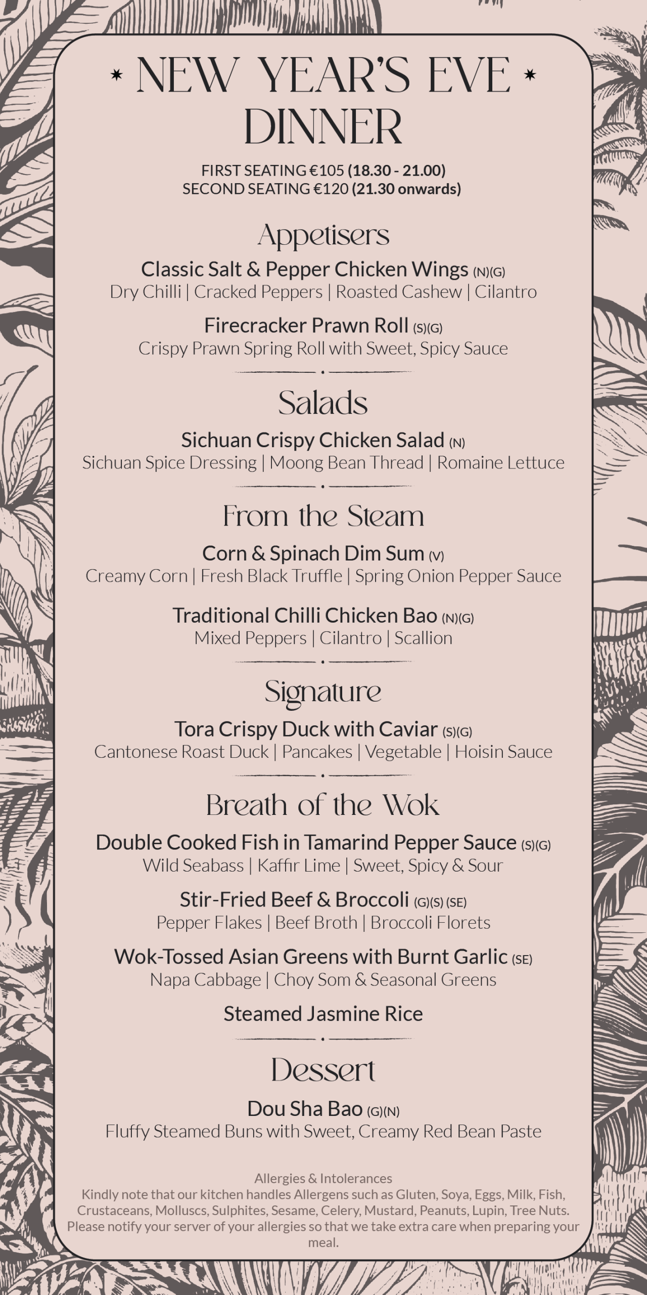 TORA - NYE Set Menu - 2025/2026