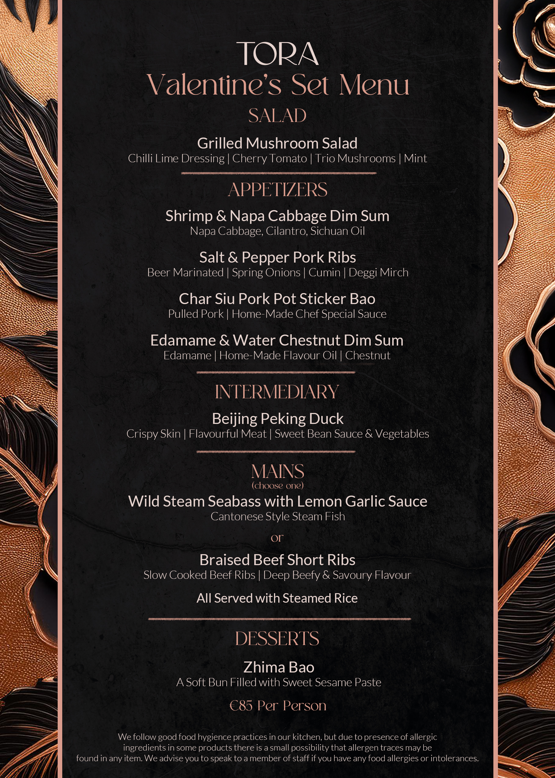 TORA - NYE Set Menu - 2025/2026