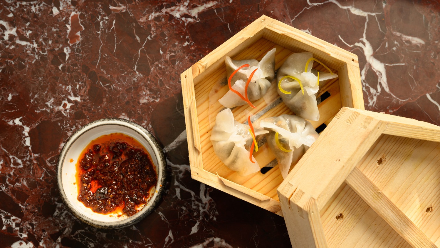White dumpling with mushrooms as fillings - TORA Malta